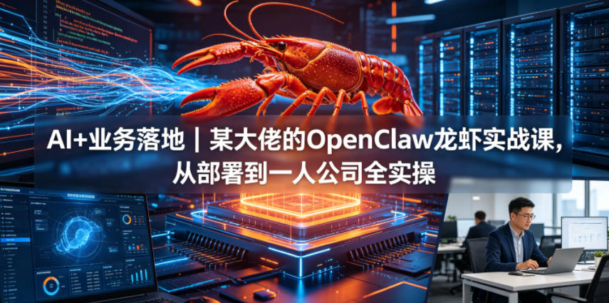 AI+业务落地｜某大佬的OpenClaw小龙虾实战课，从部署到一人公司全实操-优优云
