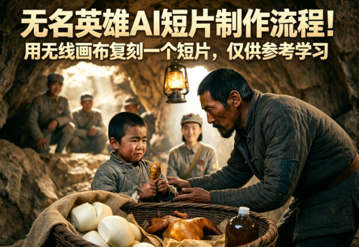 无名英雄AI短片制作流程！用无线画布复刻一个短片，仅供参考学习-优优云